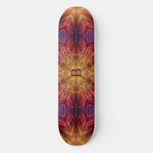 Skateboard Flor de vida / Fractal espiritual personalizado