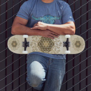 Skateboard Flor De Vida - Ornamentos Vintage Mandala 2