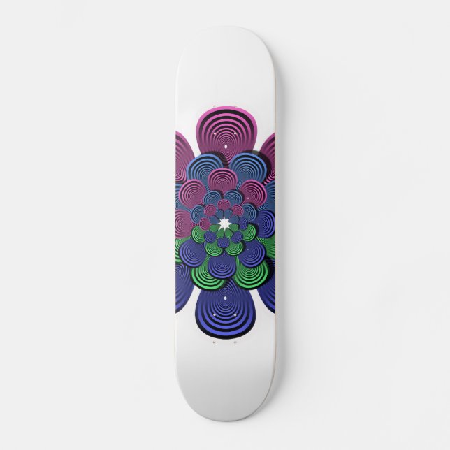 Skateboard Flor fractal (Anverso)