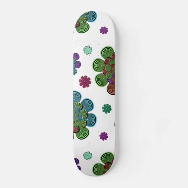 Skateboard Flor fractal dos (Anverso)