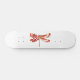 Skateboard Flor libélula con sakura de joyas