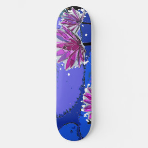 Skateboard Flor magenta Lotus