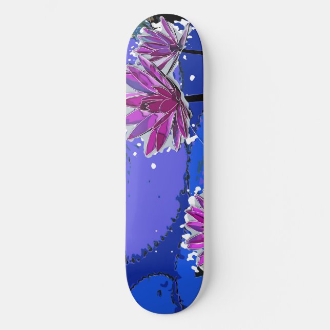 Skateboard Flor magenta Lotus (Anverso)