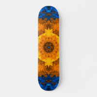 Flor psicodélica Kaleidoscopo Amarilla y Azul