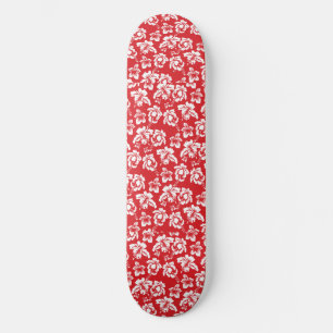 Skateboard Flor roja hawaiana