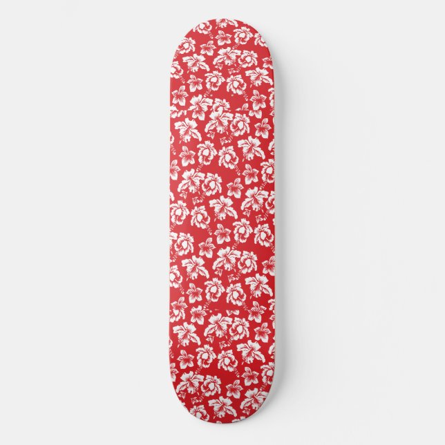 Skateboard Flor roja hawaiana (Anverso)