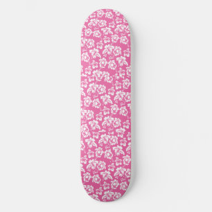Skateboard Flor rosa hawaiana