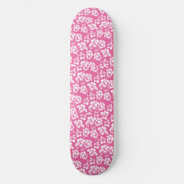 Skateboard Flor rosa hawaiana (Anverso)