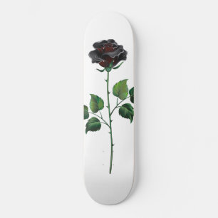 Skateboard Flor rosa negra
