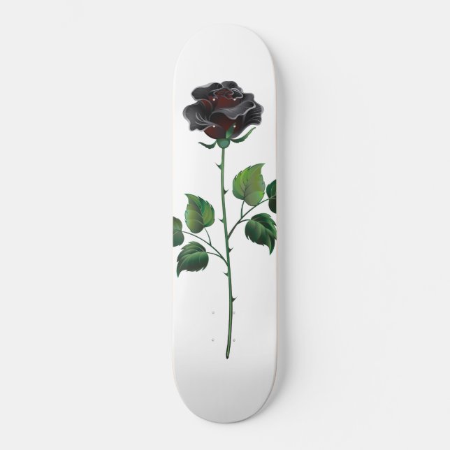 Skateboard Flor rosa negra (Anverso)