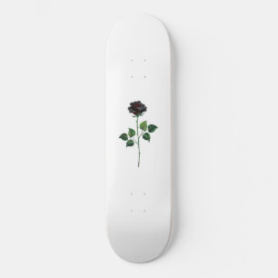 Skateboard Flor rosa negra