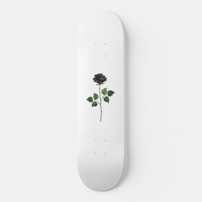 Skateboard Flor rosa negra (Anverso)