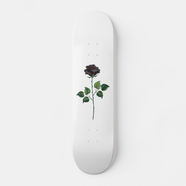 Skateboard Flor rosa negra (Anverso)
