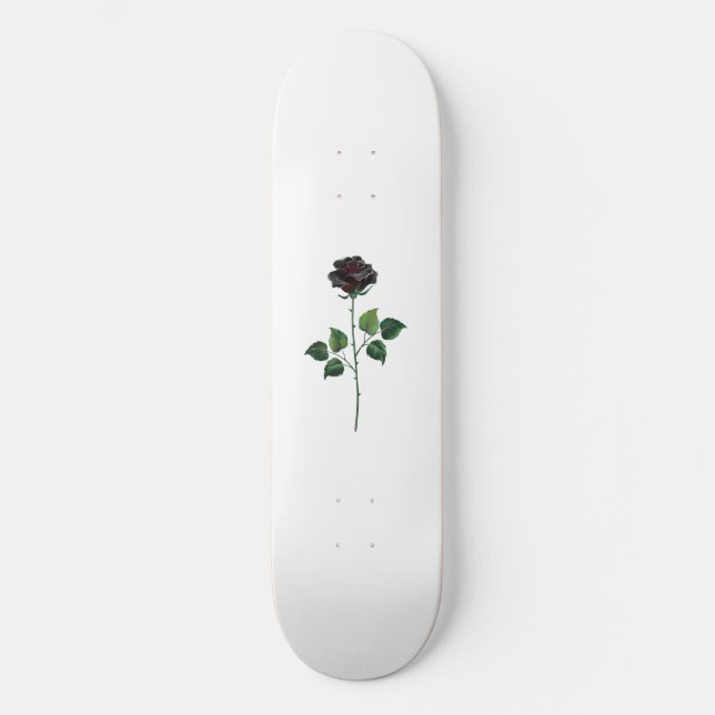 Skateboard Flor rosa negra (Anverso)