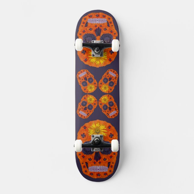 Skateboard Flor Skull 1 (Anverso)