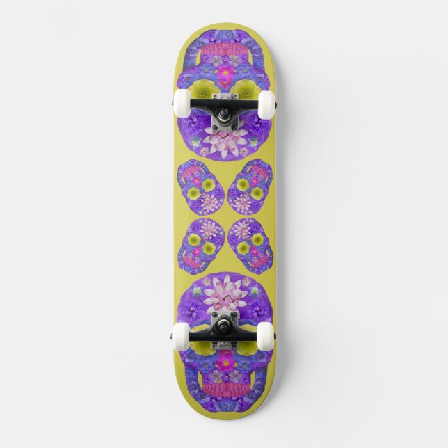 Skateboard Flor Skull 5 (Anverso)