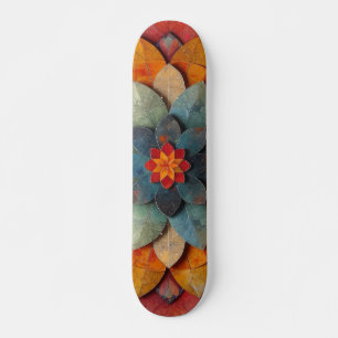 Skateboard Flor texturizada de arte de Mandala