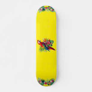 Skateboard Flor tropical de macao rojo