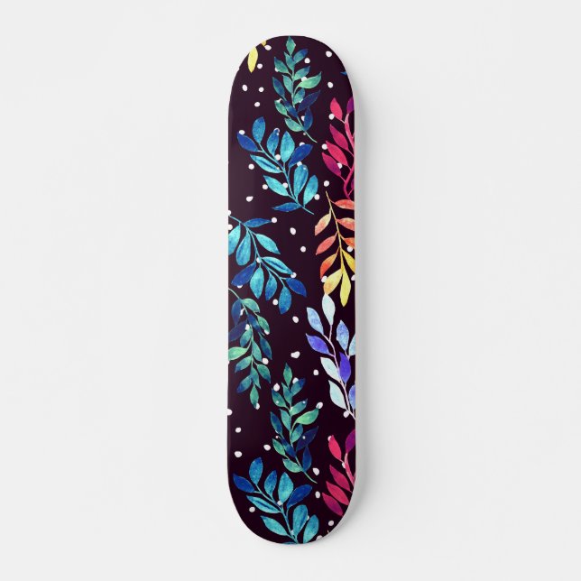 Skateboard Flora acuarela (Anverso )