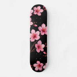 Skateboard Floral Cerezo Blossom Monograma Black Pink Girona