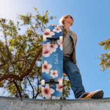 Floral Cerezo Blossom Monograma Rosa Azul Girona
