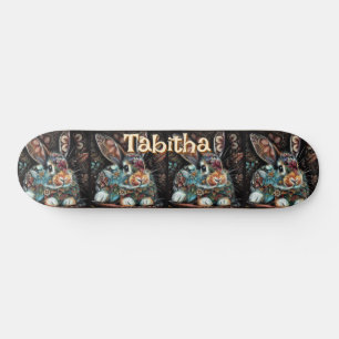 Skateboard Floral de conejo de conejo chiflada caprichosa per