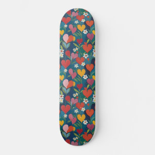 Skateboard Floral de corazón lúgubre