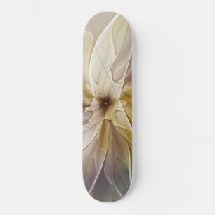 Skateboard Floral Fantasía Oro berenjena Resumen Arte Fractal