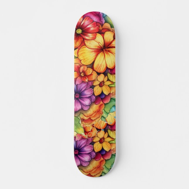 Skateboard Floral Girly Tropical (Anverso )