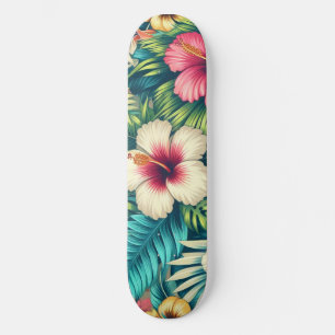 Skateboard Floral hawaiano/tropical