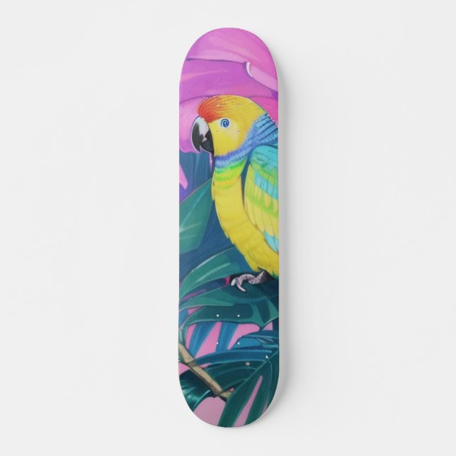 Skateboard Floral/Hawaiano/Tropical/loro  (Anverso )