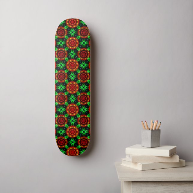 Skateboard Floral Modern Boho Elegant Abstract Pattern #504 (Arte de la pared)