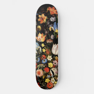 Skateboard Floral negra elegante