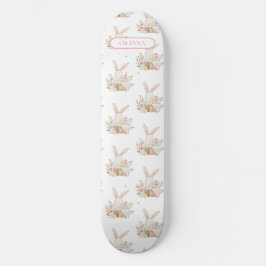 Skateboard Floral personalizada de conejo conejo
