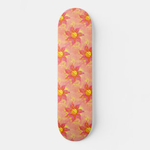 Skateboard Floral rosada