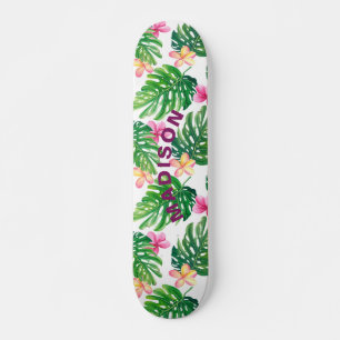 Skateboard Floral tropical moderna Girona personalizada