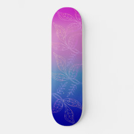 Skateboard Floral tropical oscuro Ombre frambuesa azul Verde