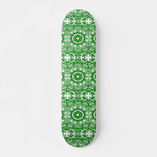 Skateboard Floral verde y blanca