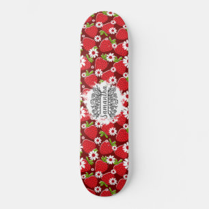 Skateboard Floral y Strawberries