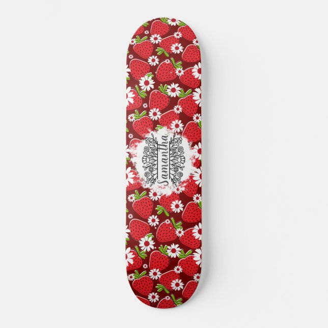 Skateboard Floral y Strawberries (Anverso)