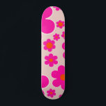 Skateboard Florencia del mercado de las flores retro Resumen<br><div class="desc">Mercado de flores Estocolmo: arte floral abstracto - impresión de flores retro - beige,  rosa y naranja.</div>