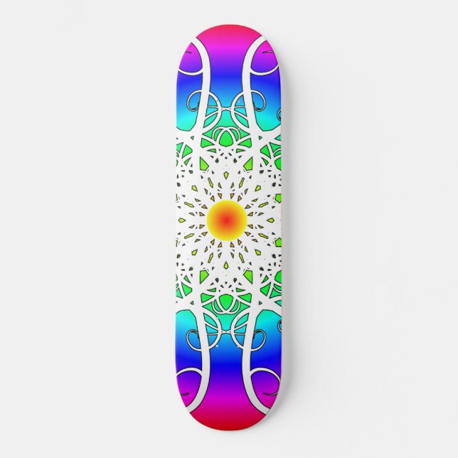 Skateboard Flores abstractas (Anverso)