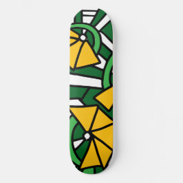 Skateboard Flores amarillas Doodle Art
