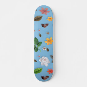 Skateboard Flores amarillas y rosas blancas 18