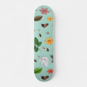 Skateboard Flores amarillas y rosas blancas 22