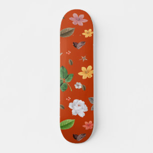 Skateboard Flores amarillas y rosas blancas 9