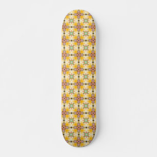 Skateboard Flores artdeco en estilo retro