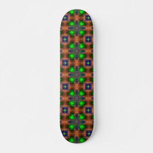Skateboard Flores artdeco en estilo retro