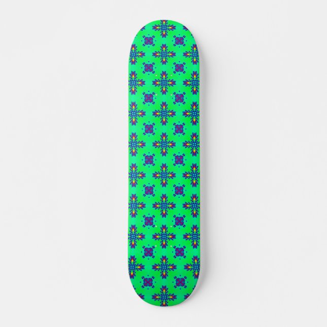 Skateboard Flores artdeco en estilo retro (Anverso )