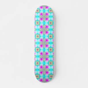 Skateboard Flores artdeco en estilo retro